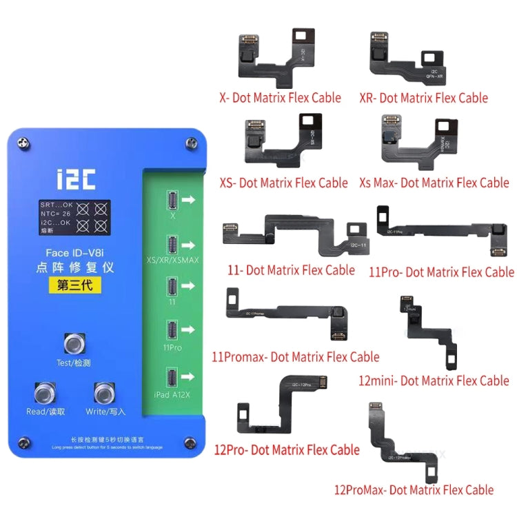 Programmatore di riparazione per proiezione a matrice di punti i2C IFace-V8i 3rd Face ID con cavo flessibile per iPhone X-12 Pro max, i2C IFace-V8i 3rd With Flex Cable Programmatore di riparazione per proiezione a matrice di punti i2C IFace-V8i 3rd Face ID con cavo flessibile per iPhone X-12 Pro max, i2C IFace-V8i 3rd With Flex Cable